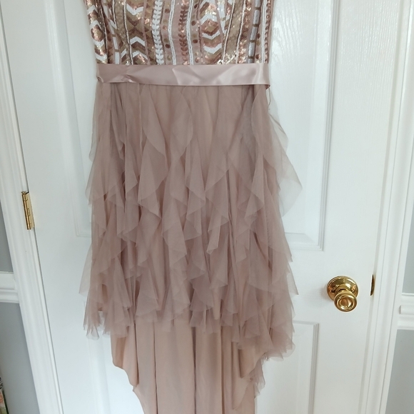 Deb Plus Dress Sequin Asymetrical  Lace Party HOCO Wedding Quince Size 16 - Picture 2 of 11